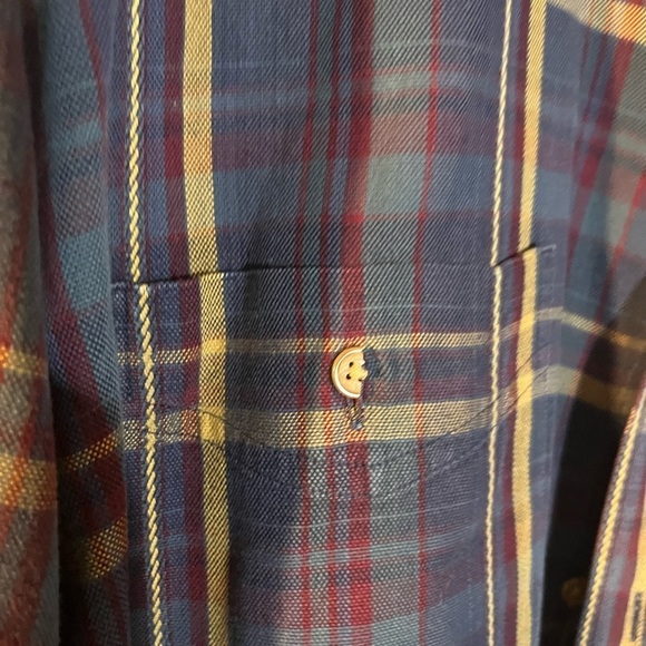 Bill Blass Mens Long Sleeve office Check Plaid Cotton Button Shirt see flaws - Picture 8 of 10